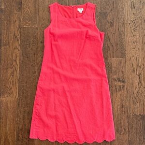 J. Crew Coral Sleeveless Linen Dress